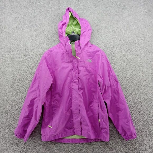 North Face Jacket Girls Large Fuchsia‎ Purple Dryvent Shell Packable Hood Mesh - Picture 1 of 9